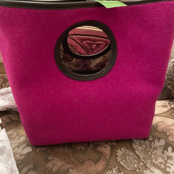 Kate Spade fuchsia wool, Paisleyinside, dust bag and original box2009 UNUSED - Picture 9 of 11